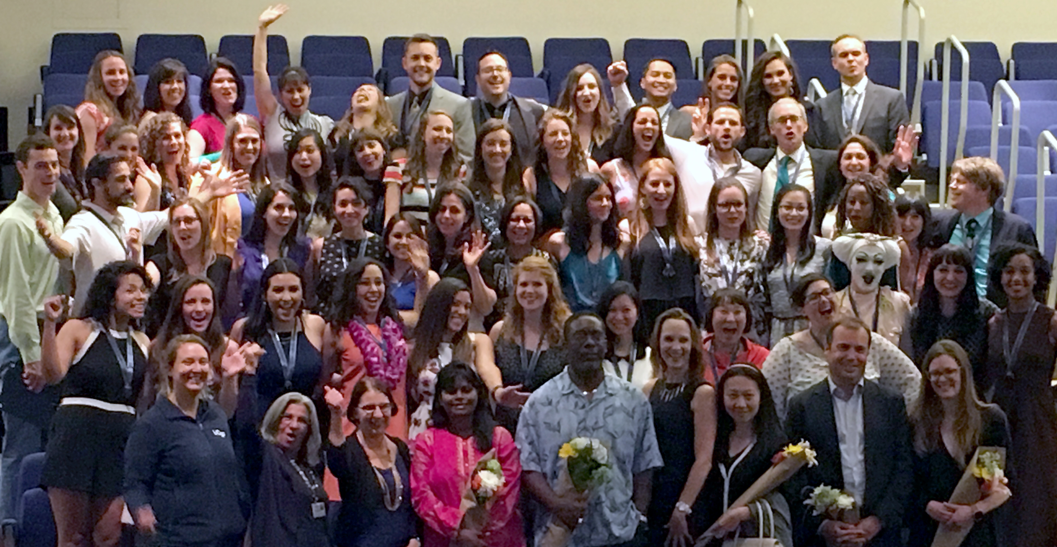 Ucsf Rutter Center MEPN students and their faculty celebrate for the camera following the ...